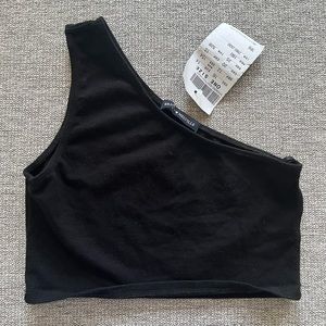 Brandy Melville Black One Shoulder Crop Top NWT